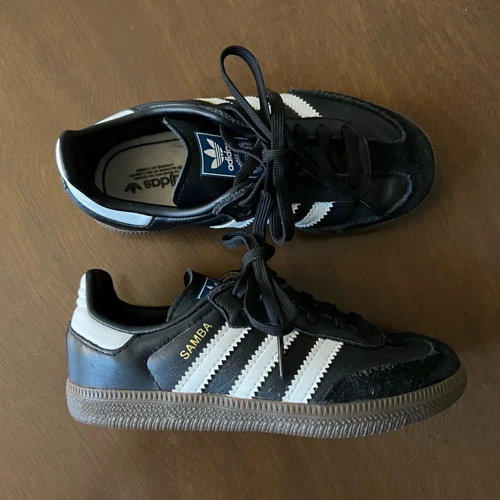 adidas Kids Samba Sneakers in Black, White and Brown
